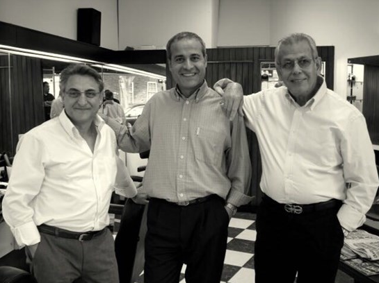 Andys: Andreas Erodotou (right) with his brothers, Marco and Angelo