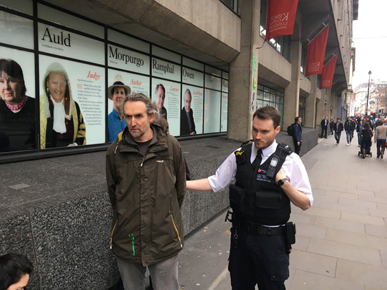 Roger Hallam was arrested at King’s College