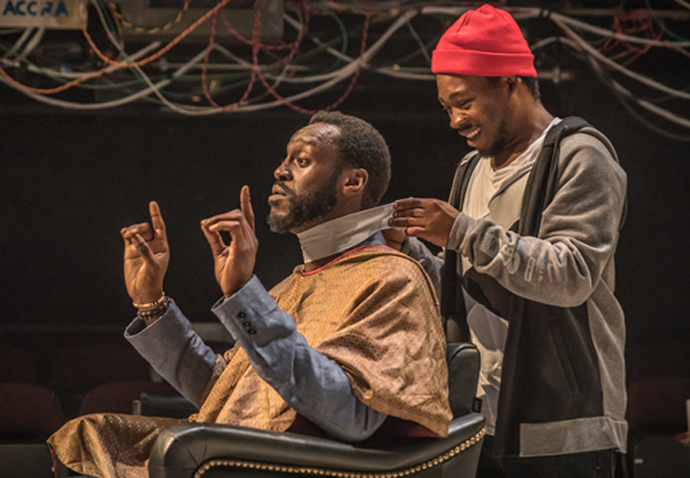Review: Barber Shop Chronicles, at National Theatre Barbershop Chronicles_photo Marc Brenner