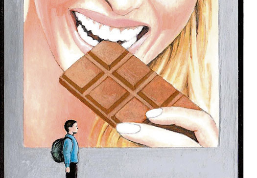 They are aiming chocolate bar ads at school kids Chocolate cartoon-js 23-08-17