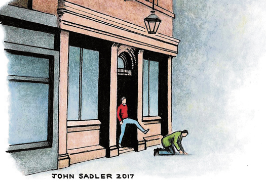 Poetic justice at the site of the Black Horse? Dylan Thomas Cartoon
