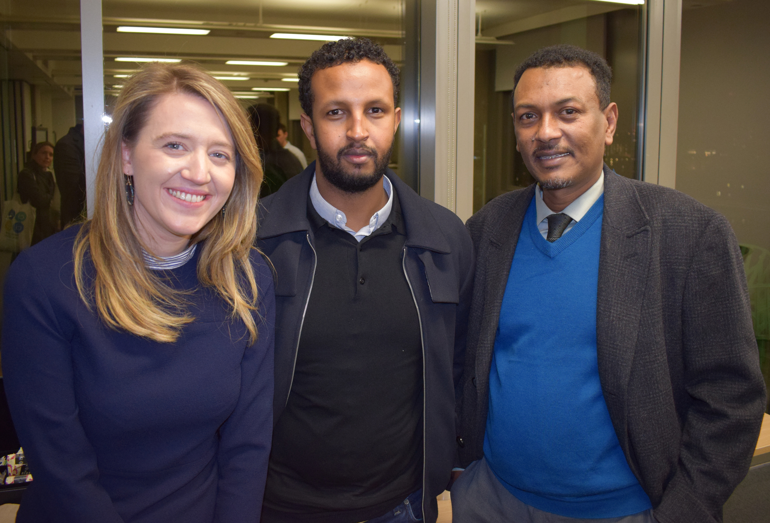 Knives hurt victim’s family – AND the offender’s, warns grieving dad ‘We need to learn from the past’: Aydarus Ahmed, right, with council leader Georgia Gould and Abdikadir Ahmed, of Somali Youth Development Resource Centre, at the launch of the youth safety taskforce