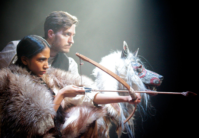 Danny Mahoney and Bebe Sanders in White Fang at Park Theatre. Photo by Jethro Compton 026