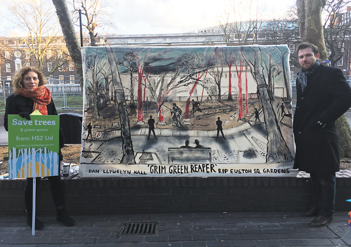 HS2: Trees are immortalised by artist Grim Green Reaper painter