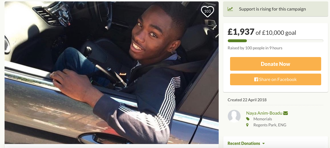 Young man from Camden Town dies in Finsbury Park knife attack Screen Shot 2018-04-22 at 19.38.30