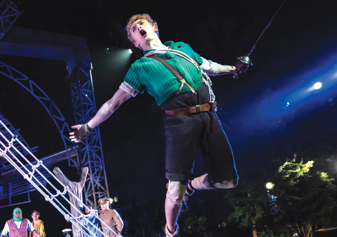 Review: Peter Pan, at Regent’s Park Open Air Theatre Sam Angell as Peter Pan Photo Johan Persson