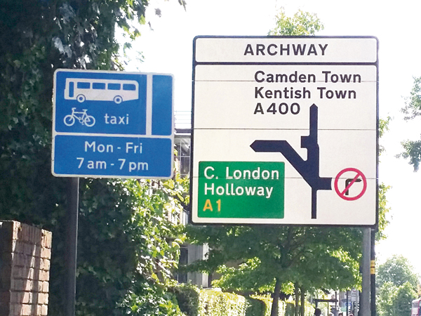 Archway road signs
