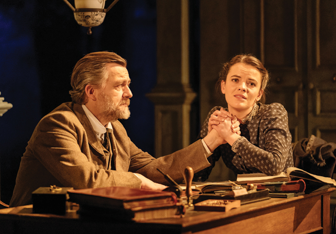 Review: Uncle Vanya, at Hampstead Theatre Alan Cox (Vanya) and Alice Bailey Johnson (Sonia) in Uncle Vanya at Hampstead Theatre. Photo credit Manuel Harlan.