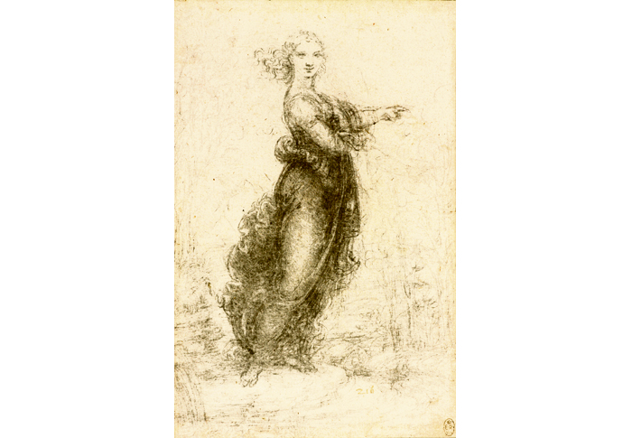 Drawn by genius Leonardo da Vinci A Woman in a landscape