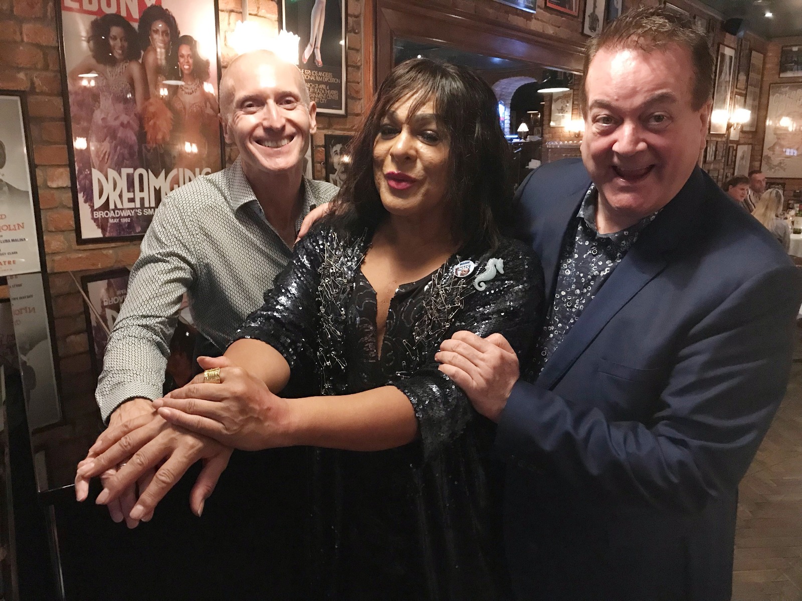Primrose Hill personality Lanah P celebrates her birthday with TV presenter pals Bobby Crush and Bill Buckle