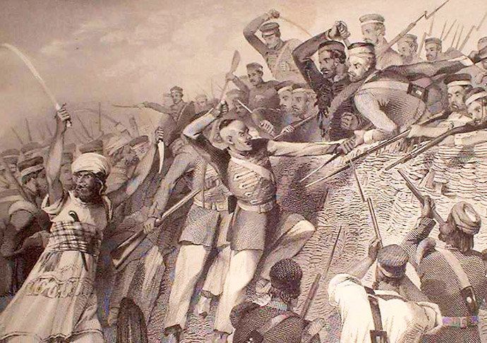 Attack of the Mutineers on the Redan Battery at Lucknow July 30th 1857
