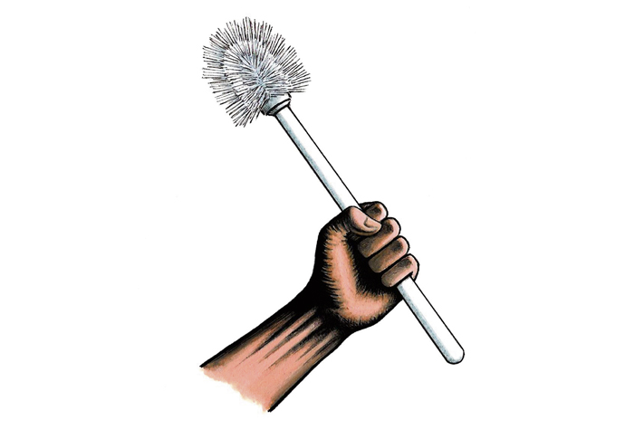 And the Toilet Brush trophy goes to… John Sadler Toilet Brush cartoon