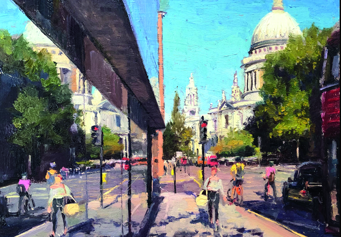 Royal Institute of Oil Painters Annual Exhibition at Mall Galleries Alade-Adebanji-Reflections, Shadows and Colours, St Pauls