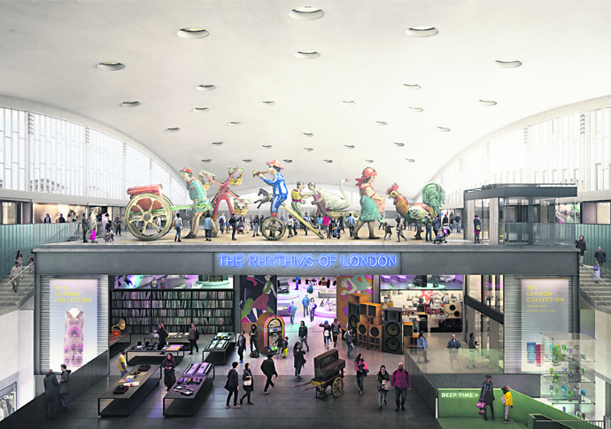 Smithfield museum vision is unveiled smithfield MVisual_Artistic impression of the interior of the Poultry Market_created by Forbes Massie