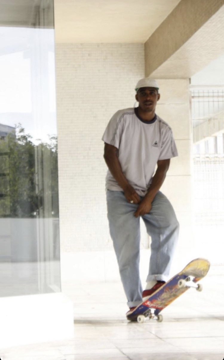 Wilson and skateboard