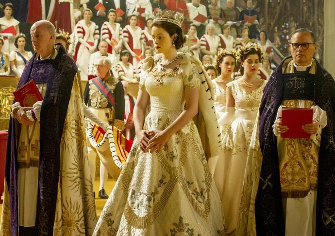 Showbiz costume shop is forced out by ‘soaring charges and drug dealing’ Claire Foy (as Queen E in The Crown) cutout
