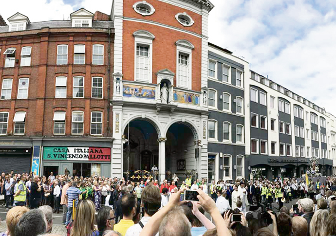 Weekend congestion charge ‘a threat to Little Italy’ Little Italy 3_Outside St Peters_procession and street fair