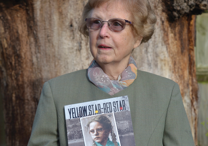 Agnes Kaposi with book