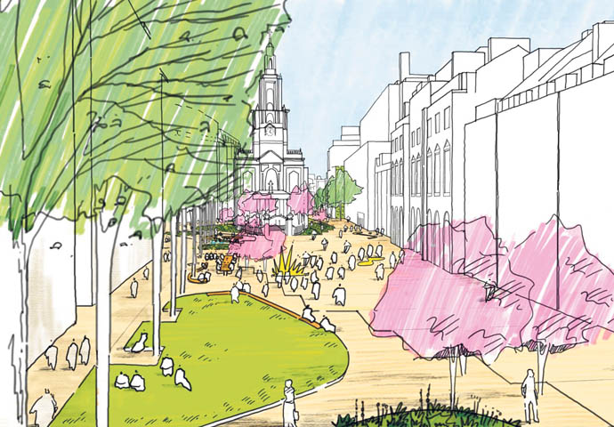 Strand Aldwych Hybrid Option looking East