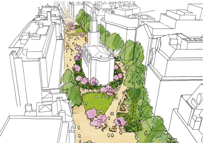 strand aldwych Hybrid Option looking west