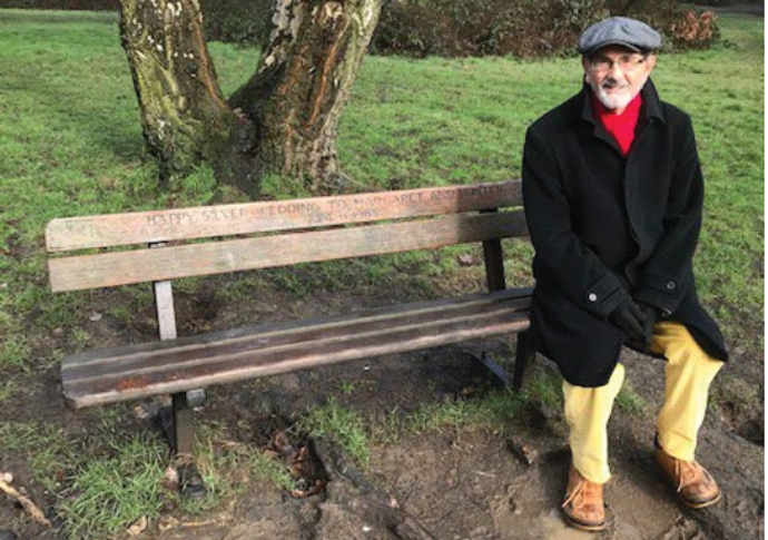 Hunter Davies: ‘The Heath is not a museum’ Hunter Davies at bench on Heath