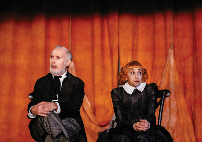 The Chairs at the Almeida. Marcello Magni and Kathryn Hunter. Photo - Helen Murray (4)