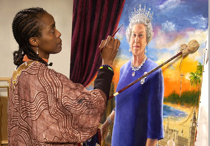 ‘I laughed so much the day I painted the Queen’ Chinwe Chukwuogo-Roy art work on her portrait of the Queen