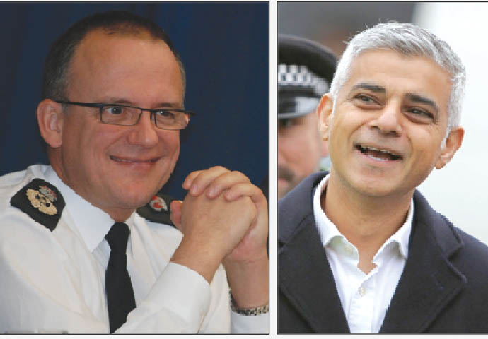 Mayor told to stop stalling on new approach to cannabis use Sir Mark Rowley_credit Surrey County Council News_CC BY 2.0_and Sadiq Khan copy