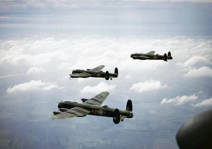 Lancaster bombers 1942 UK GOVT IWM public domain