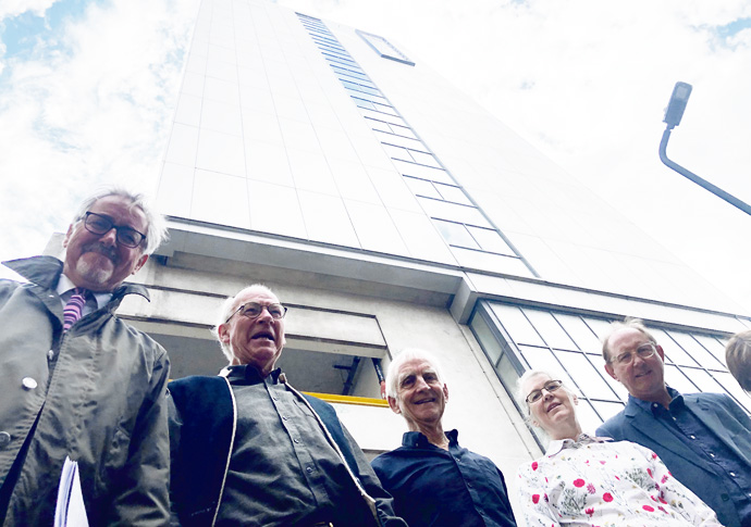 ‘Save street’ activists aim to kill tower bid Save museum street group outside Selkirk with Gryff new