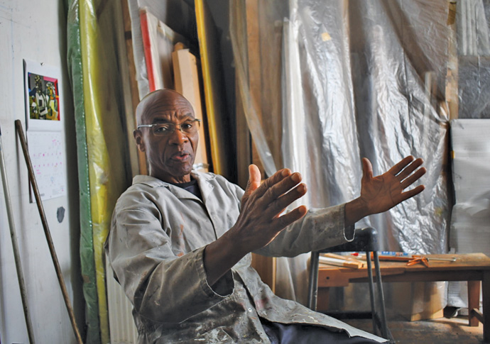 Tam Joseph at his studio in Blackhorse Lane Walthamstow Photo by Spencer Richards