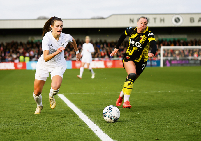 US star Fox faces Toffees test after winning debut Adobe Womens FA Cup - Arsenal v Watford - Mangata Pay UK Stadium Meadow Park
