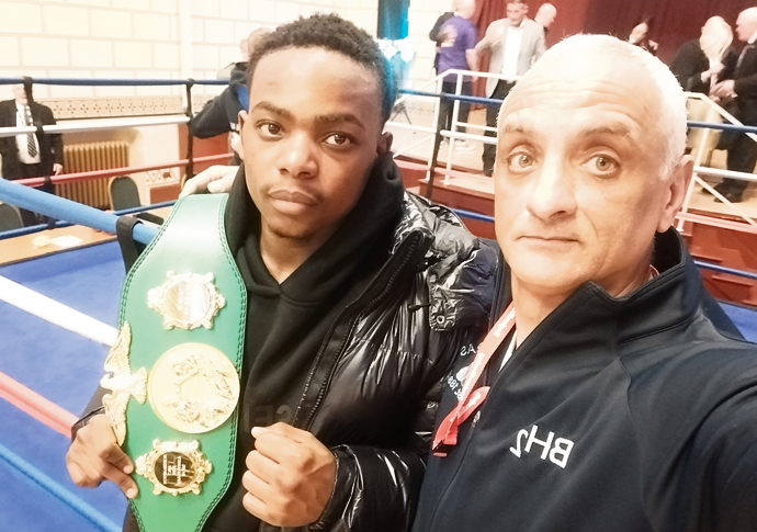 Jermaine Dhliwayo with coach CJ Hussein