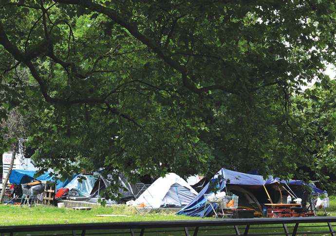Homeless encampment Park Lane