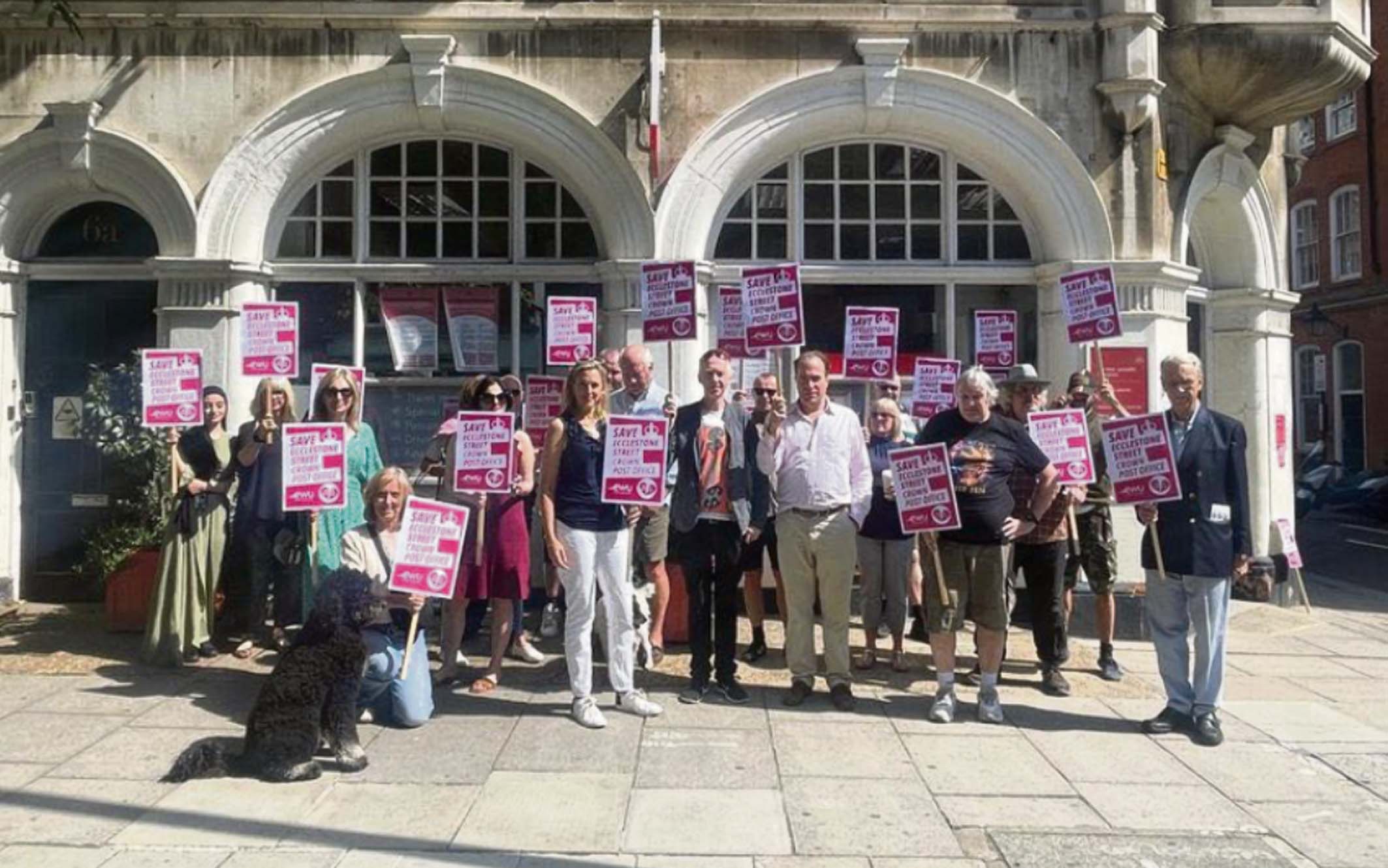 Save the Crown Post Office in Belgravia Protesters outside the Crown Post Office in Eccleston Street SW1