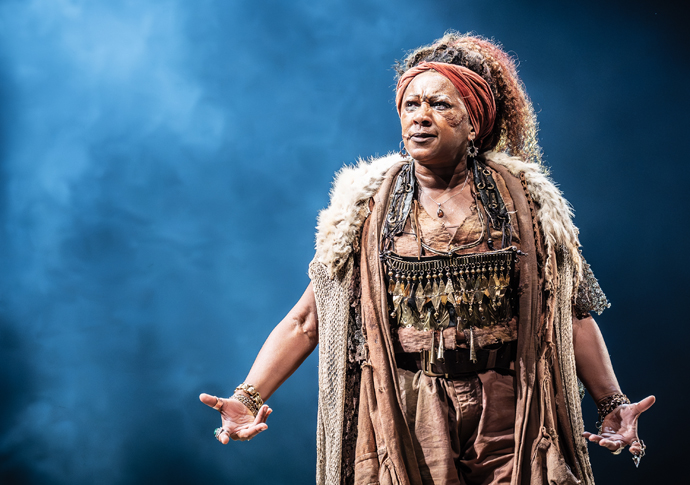 Clare Perkins (Vida) in Bacchae at the National Theatre. Photographer Marc Brenner ONE-01143