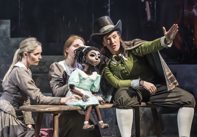 Review: Coven, at Kiln Theatre Coven_(l-r) Diana Vickers (Ensemble), Rosalind Ford (Ensemble), and Lauryn Redding (Nowell) in Coven at Kiln Theatre © Marc Brenner 04297