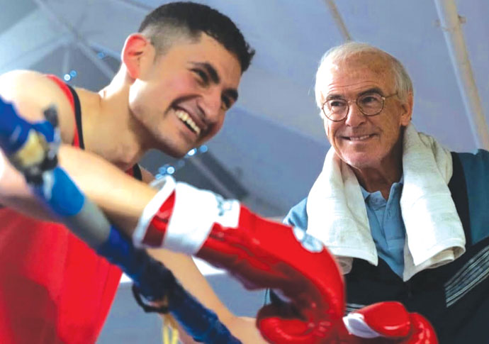 Pierce Brosnan and Amir El-Masry in Giant