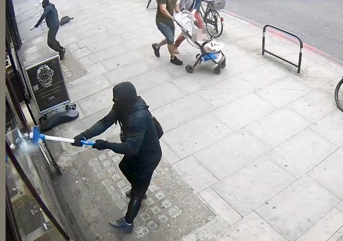 Luxury goods smash-and-grab gang jailed Smash and grab photo- metropolitan police service