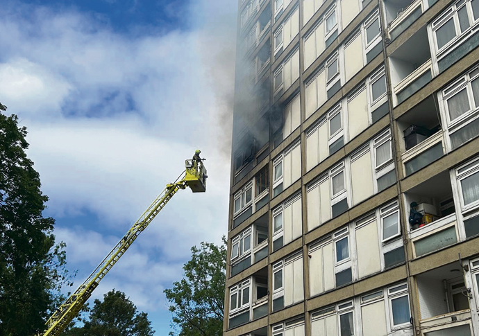 People led to safety from tower blaze Falkirk House