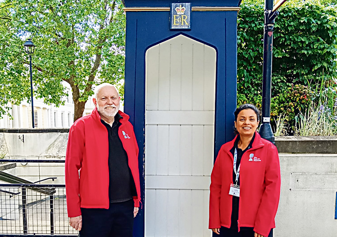 Peter and Usha outside the Guards Museum copy